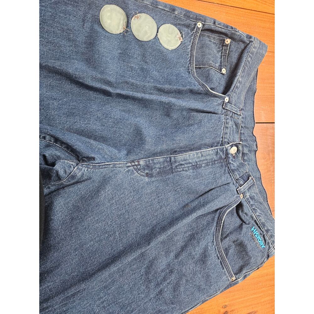 History Iceberg IT 42 US 37 Ombre Dip Dye Wide Leg Jeans Mens Made In Italy - Picture 7 of 14